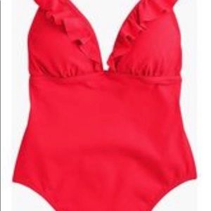 Electric Red One Piece Bathing Suit